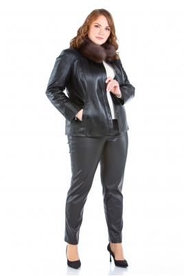Зимняя женская кожаная куртка из натуральной кожи с воротником, отделка песец